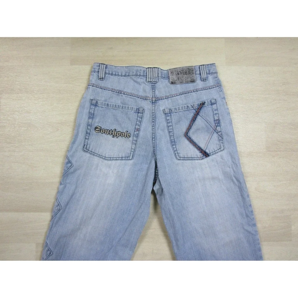 Vintage Y2K Southpole Baggy Loose Denim Jeans (34x33) Hip Hop Embroidered